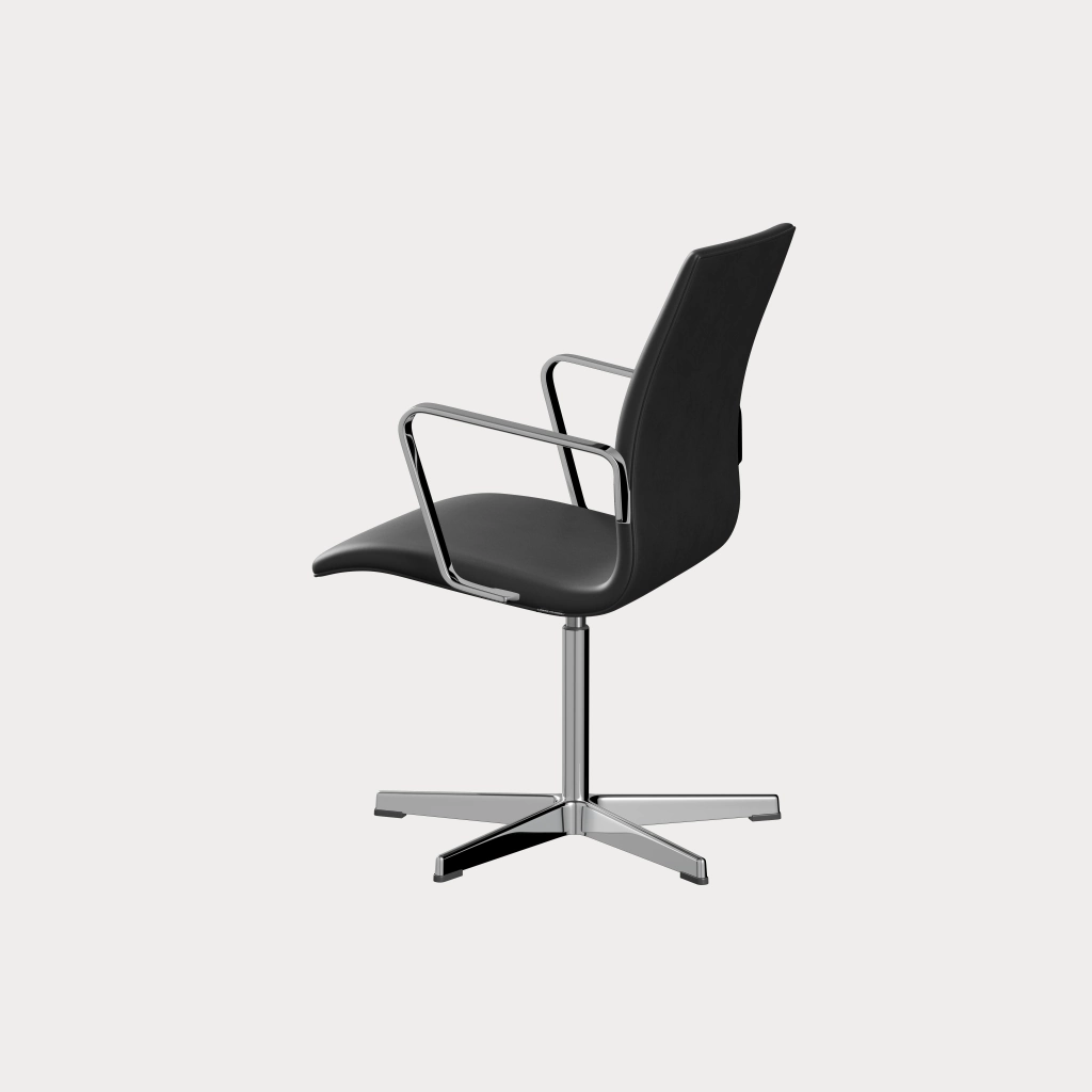 Tall Backed Oxford Office Chair in Grey Leather by Arne