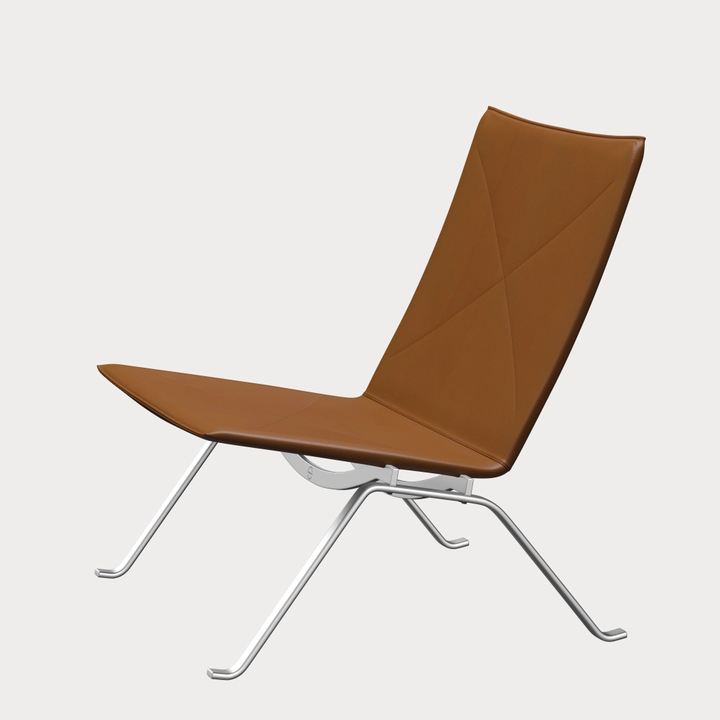 PK22™ chair in leather designed by Poul Kjærholm - Fritz Hansen