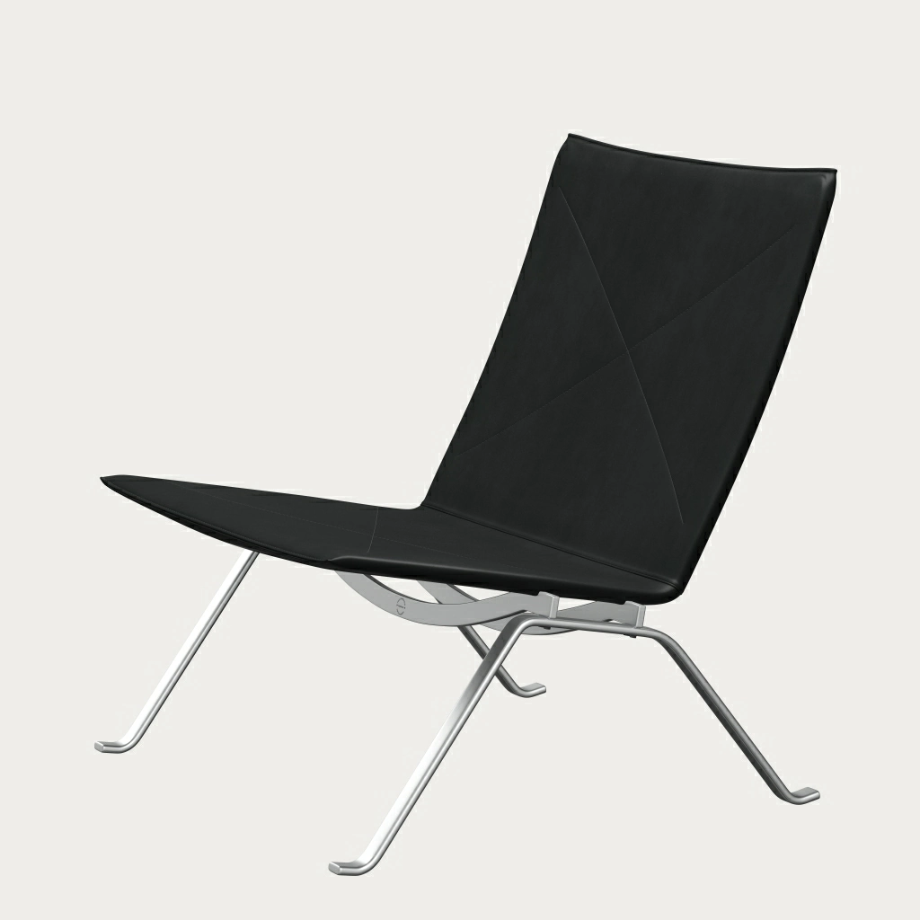 PK22™ chair in leather designed by Poul Kjærholm - Fritz Hansen