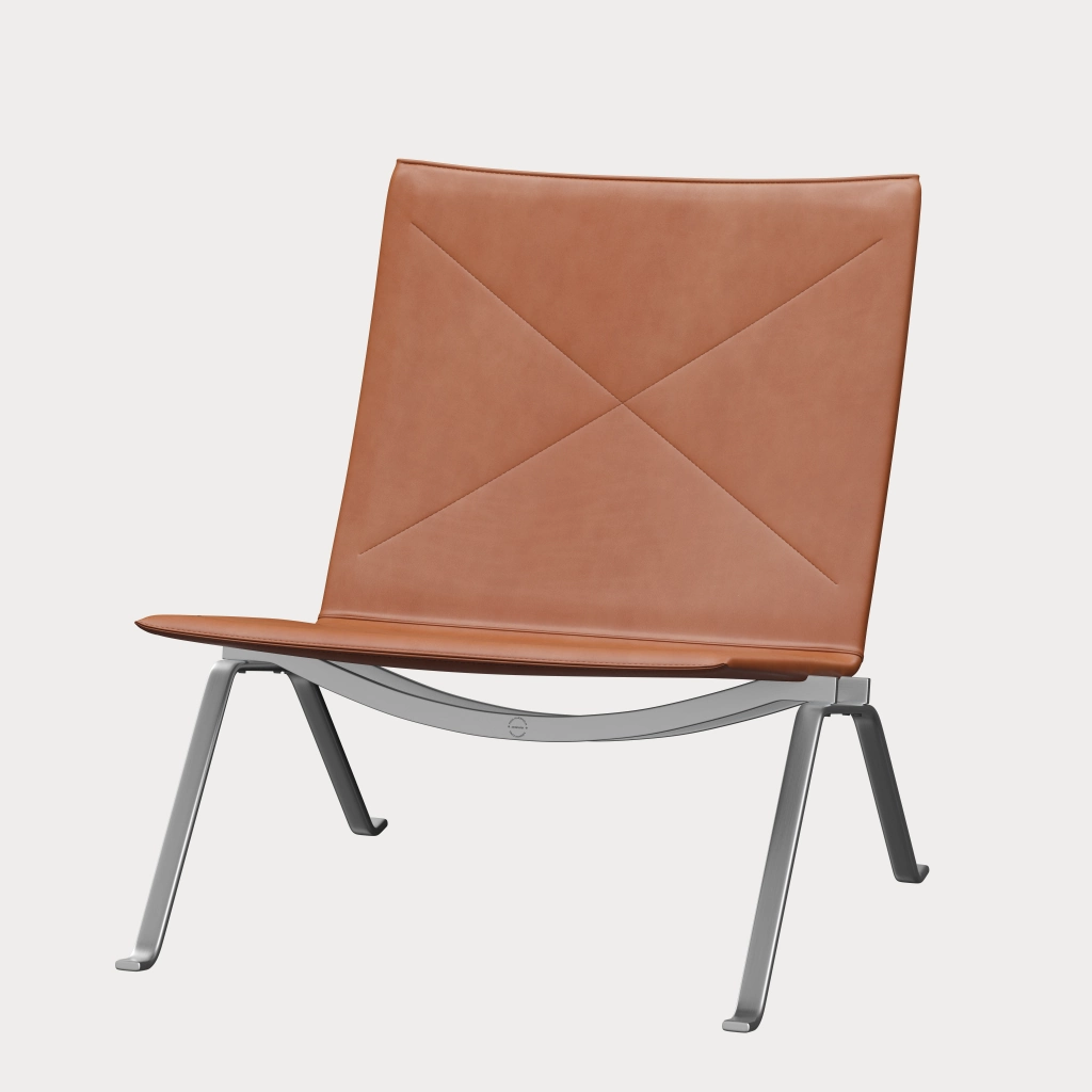 PK22™ chair in leather designed by Poul Kjærholm - Fritz Hansen